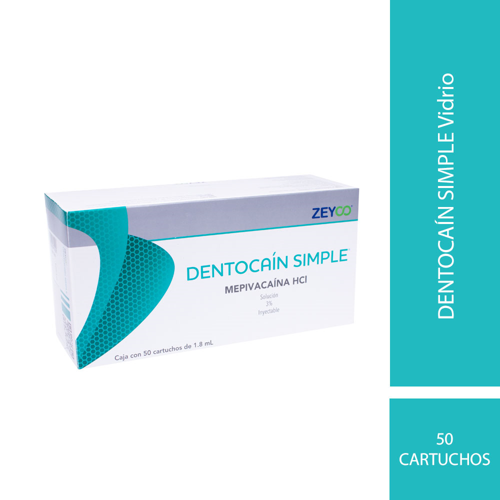 Anestésico Inyectable Mepivacaína HCI 3% - Dentocaín Simple Zeyco