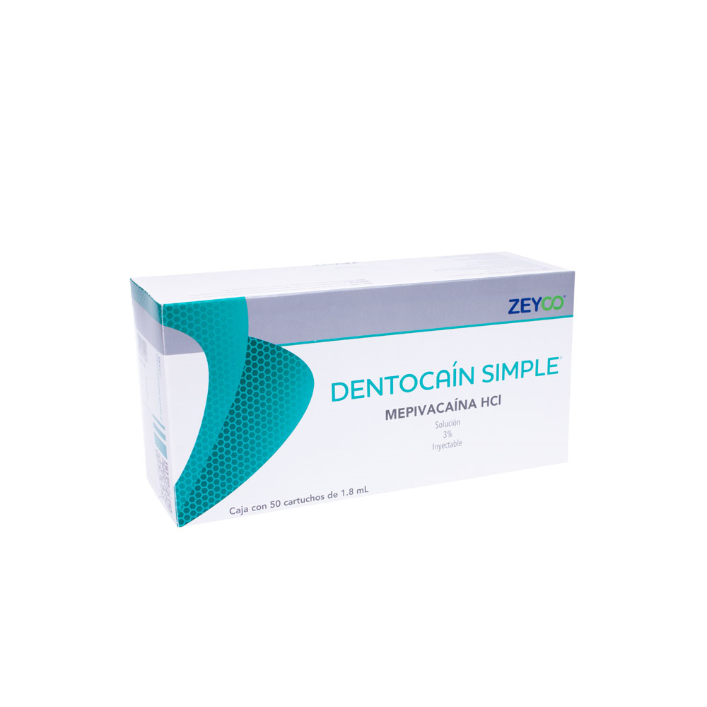 Anestésico Inyectable Mepivacaína HCI 3% - Dentocaín Simple Zeyco