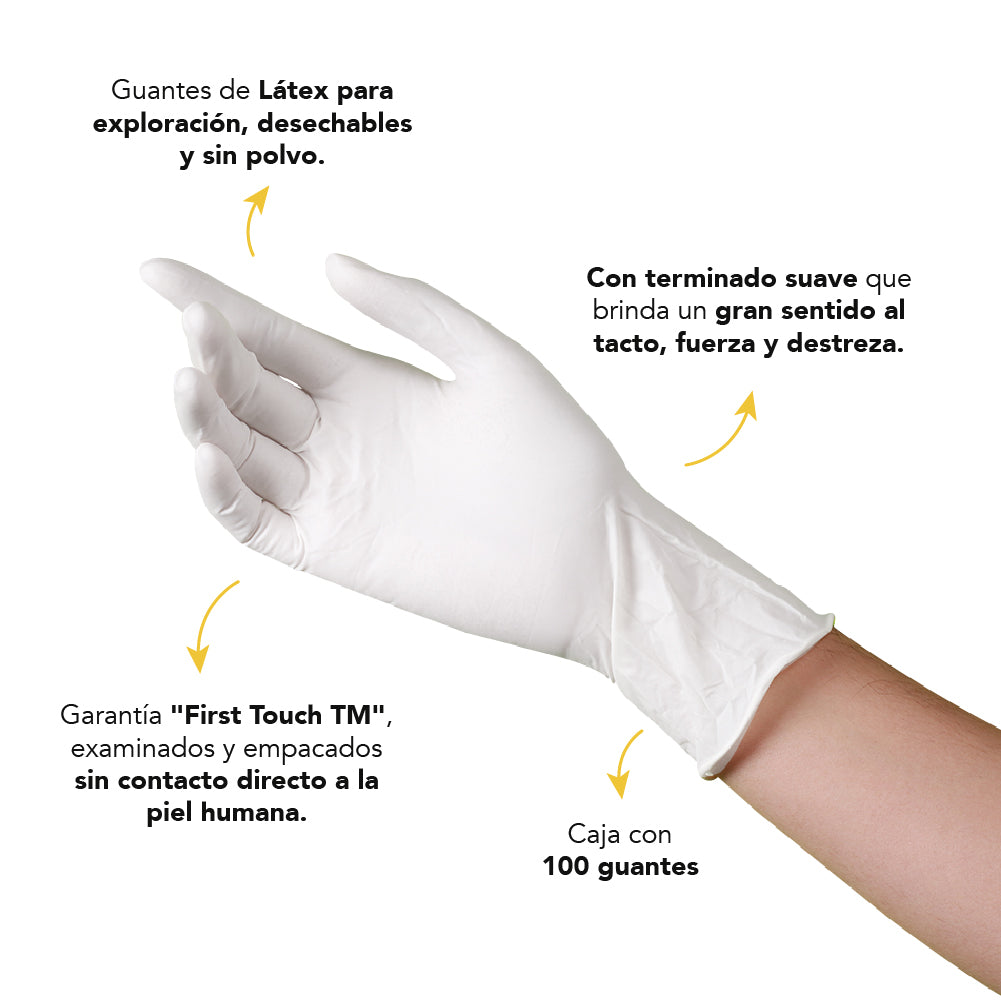 Guantes Desechables Zense PF de Latex - Cranberry