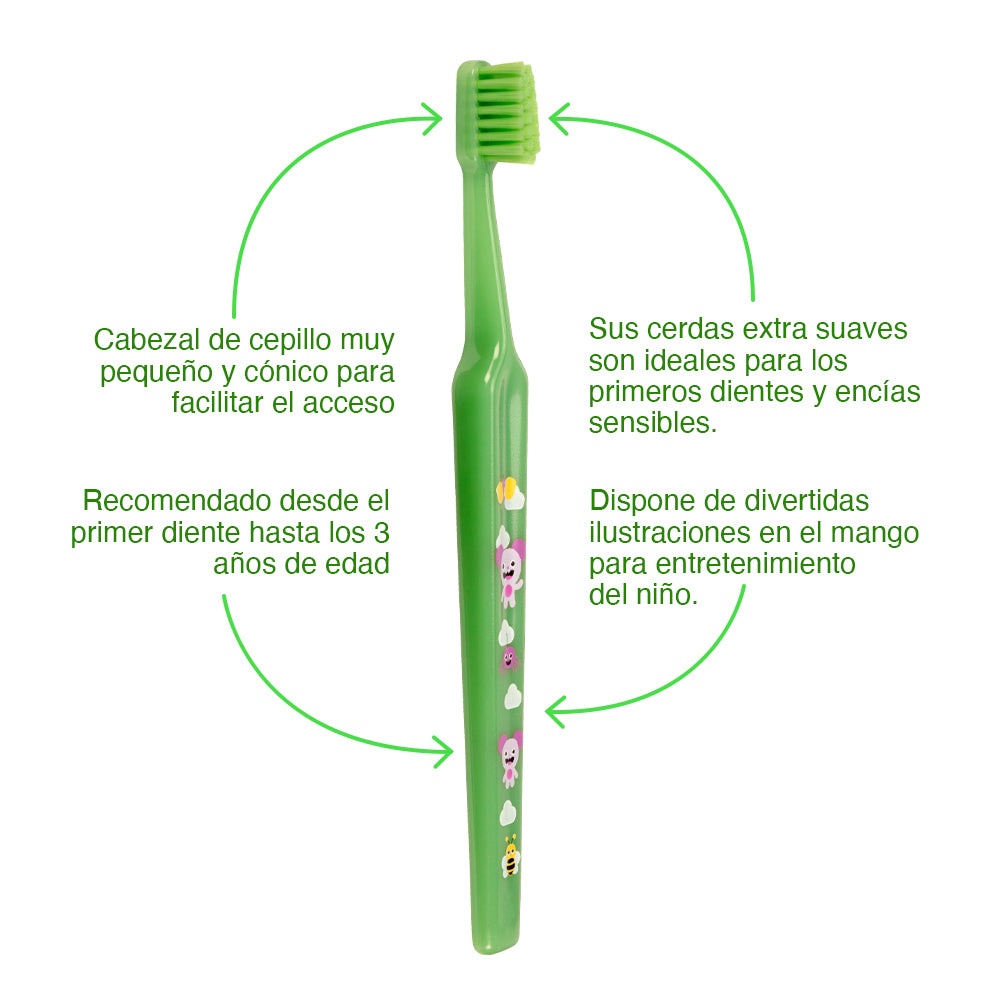 Cepillo Dental Infantil Tepe Good Ecológico de 0-3 Años - Mini Extra Soft