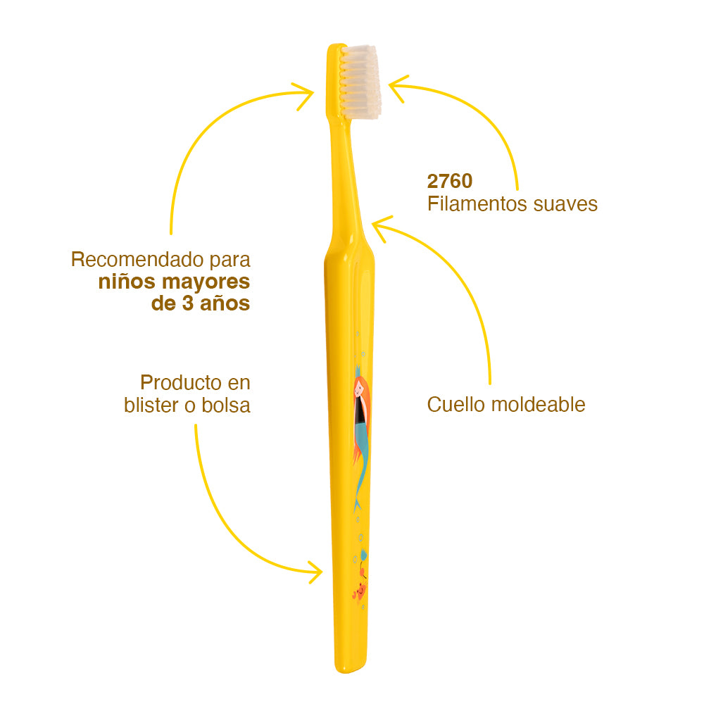 4 Cepillos Dentales Tepe Para Niños +3 Años- Kids Extrasoft